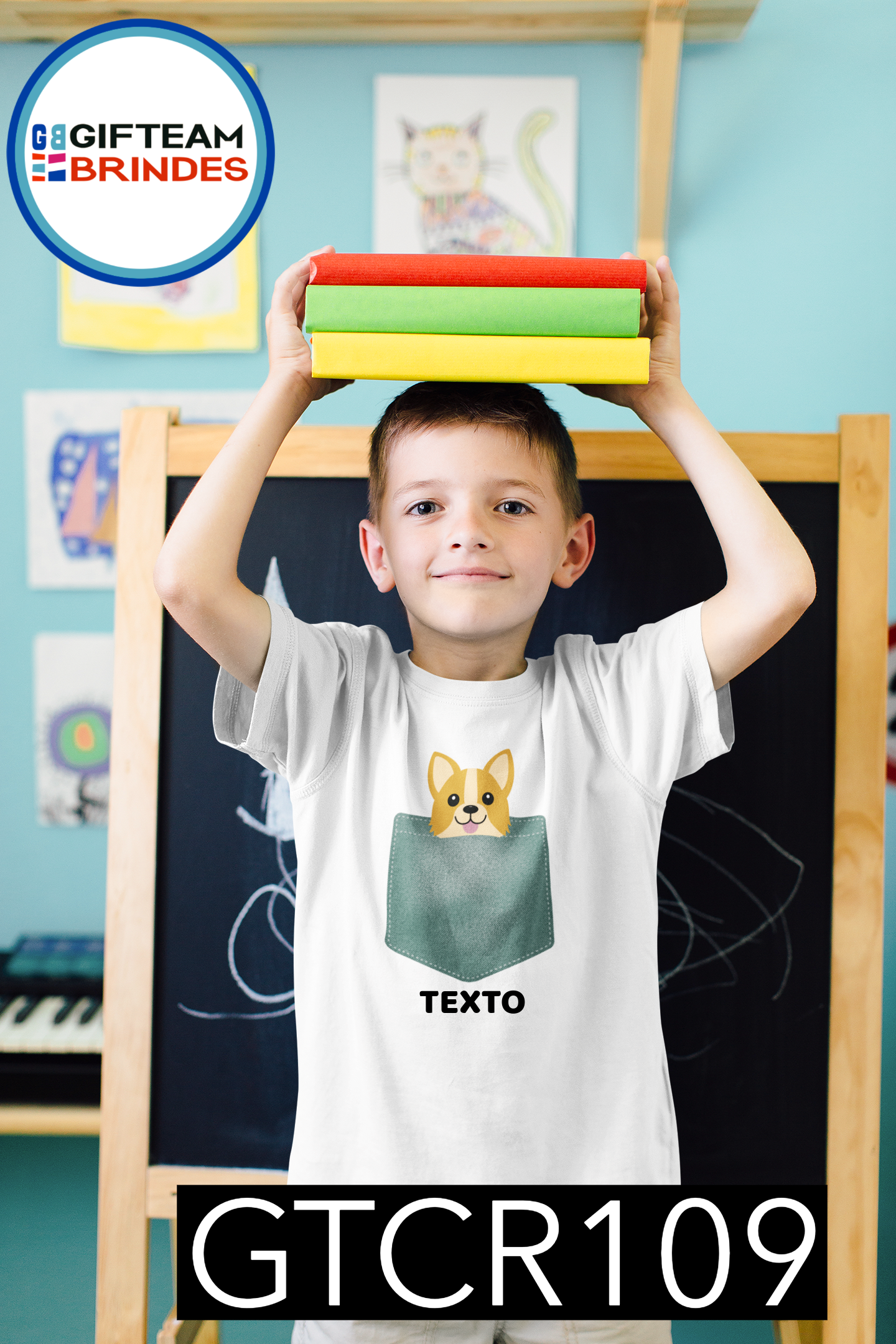 T-SHIRT CRIANÇA BOLSOS GTCR109