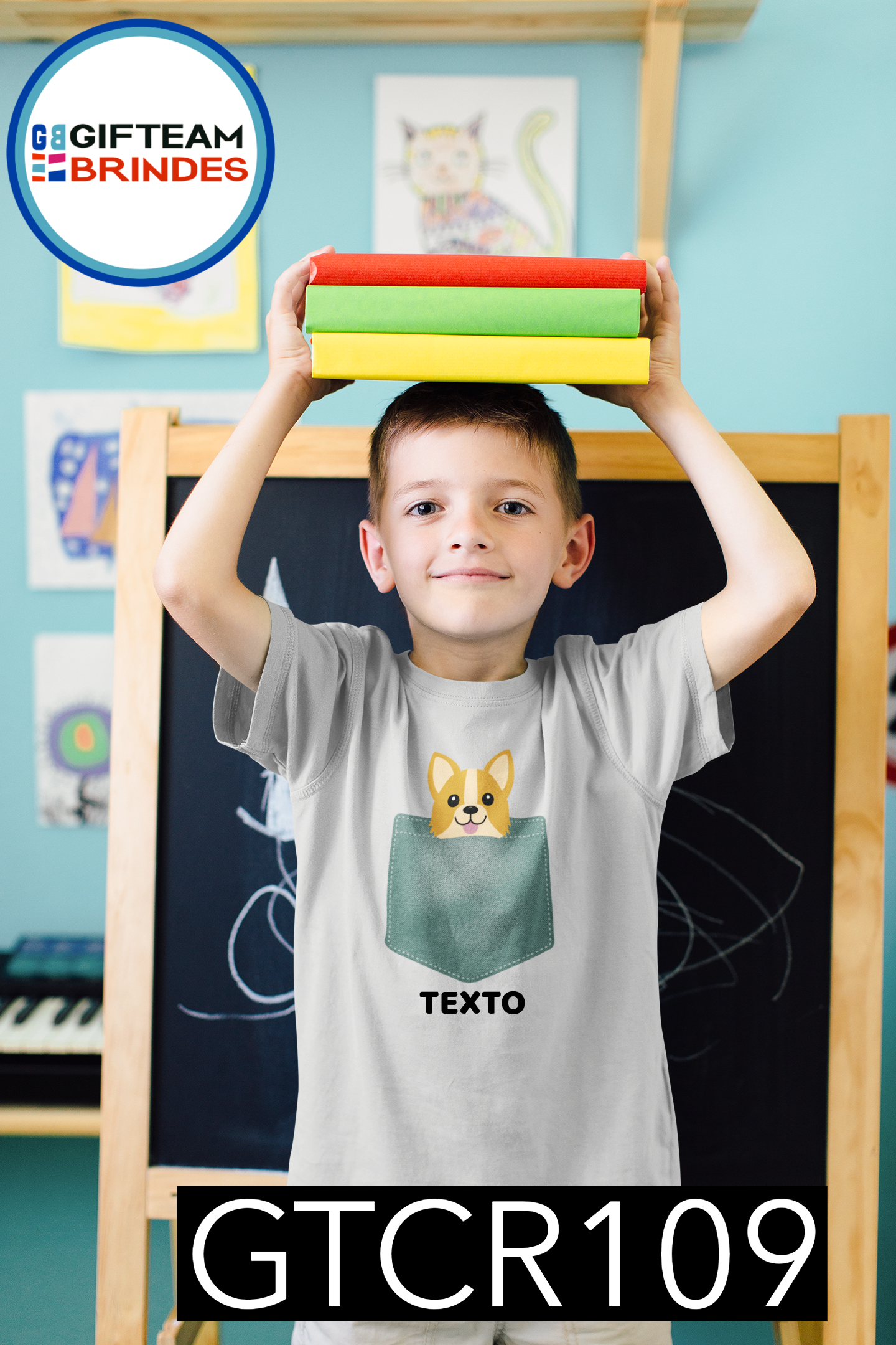 T-SHIRT CRIANÇA BOLSOS GTCR109
