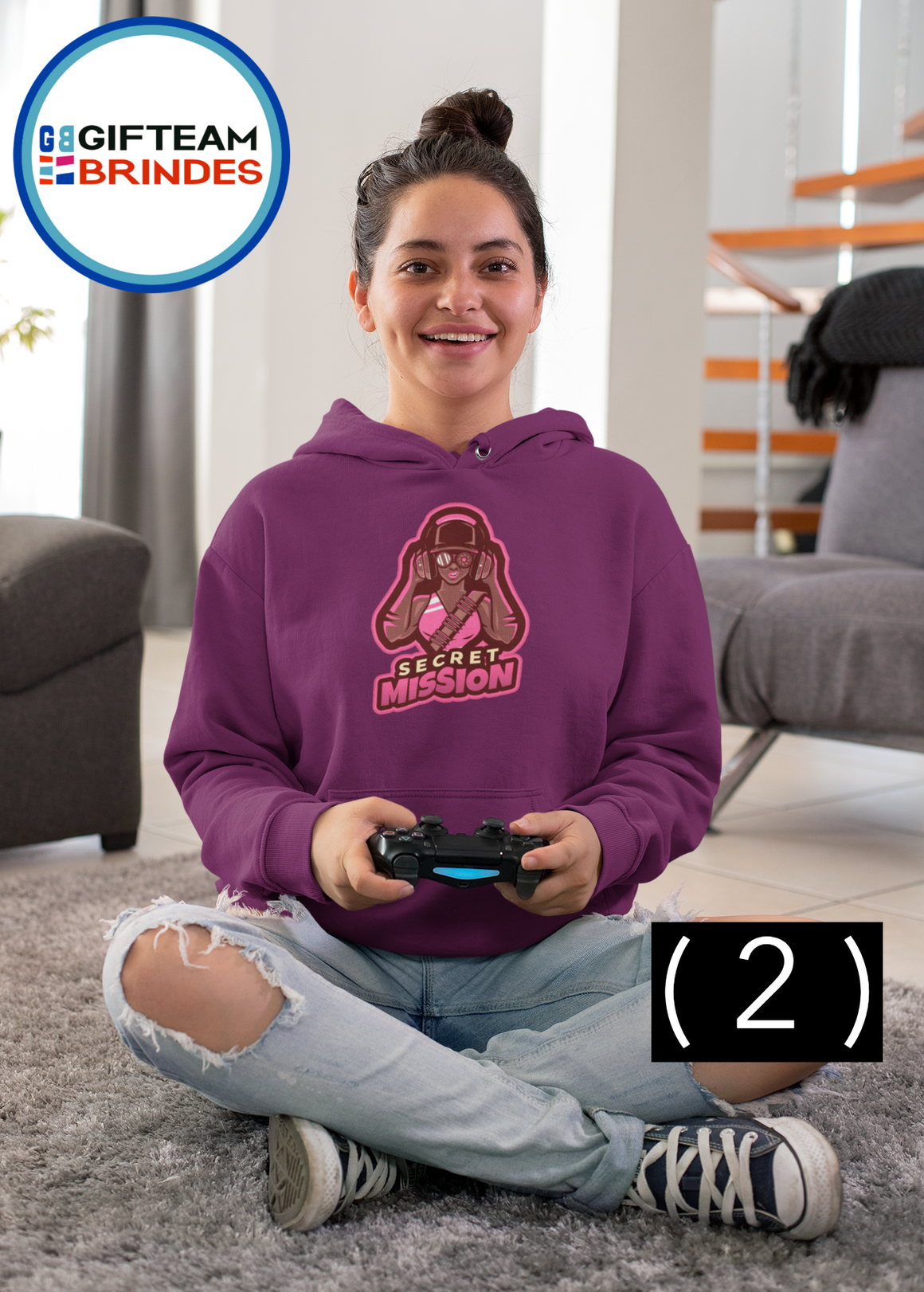 SWEAT SHIRTS CAPUZ SENHORA GAMING SECRET MESSION  236