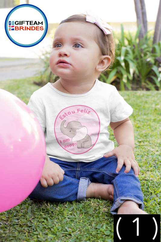 T-SHIRT CRIANÇA 2/6 UNISEXO ESTOU FELIZ GTMN