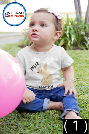 T-SHIRT BÉBÉ  UNISEXO FELIZ COELHO GTMN