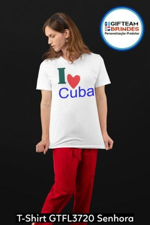 T-SHIRT SENHORA GTFL720 I LOVE CUBA