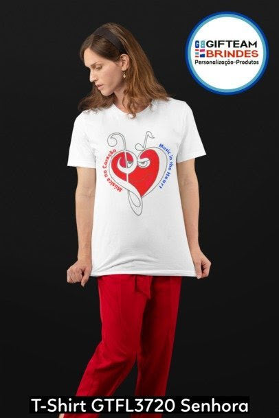 T-SHIRT SENHORA GTFL720 MÚSICA NO CORAÇÃO